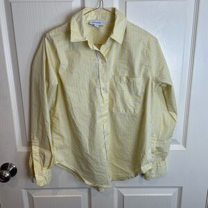 Evereve butter Yellow Striped Buttondown  Shirt